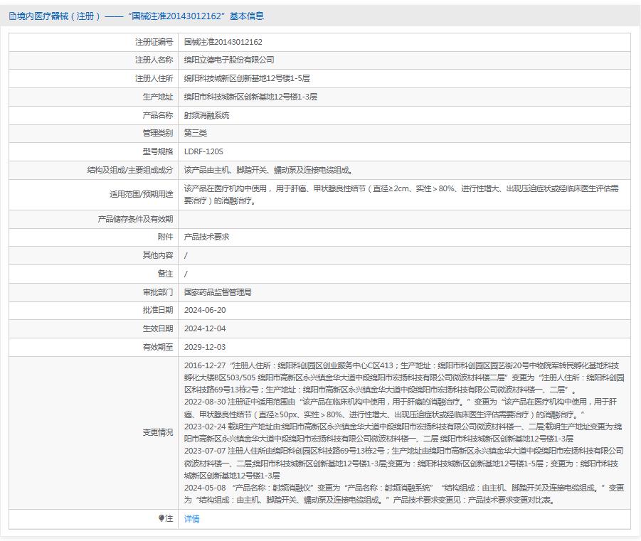 绵阳立德LDRF-120S射频消融仪