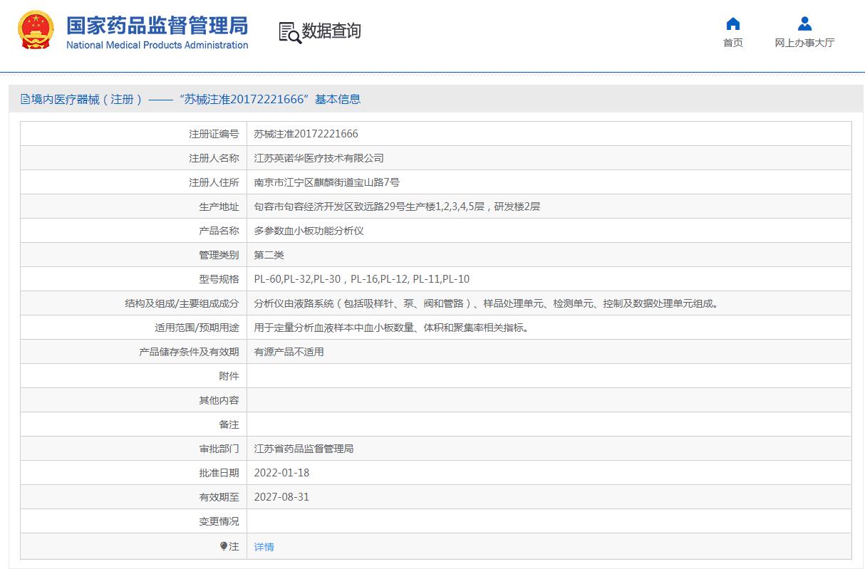 英诺华多参数血小板功能分析仪