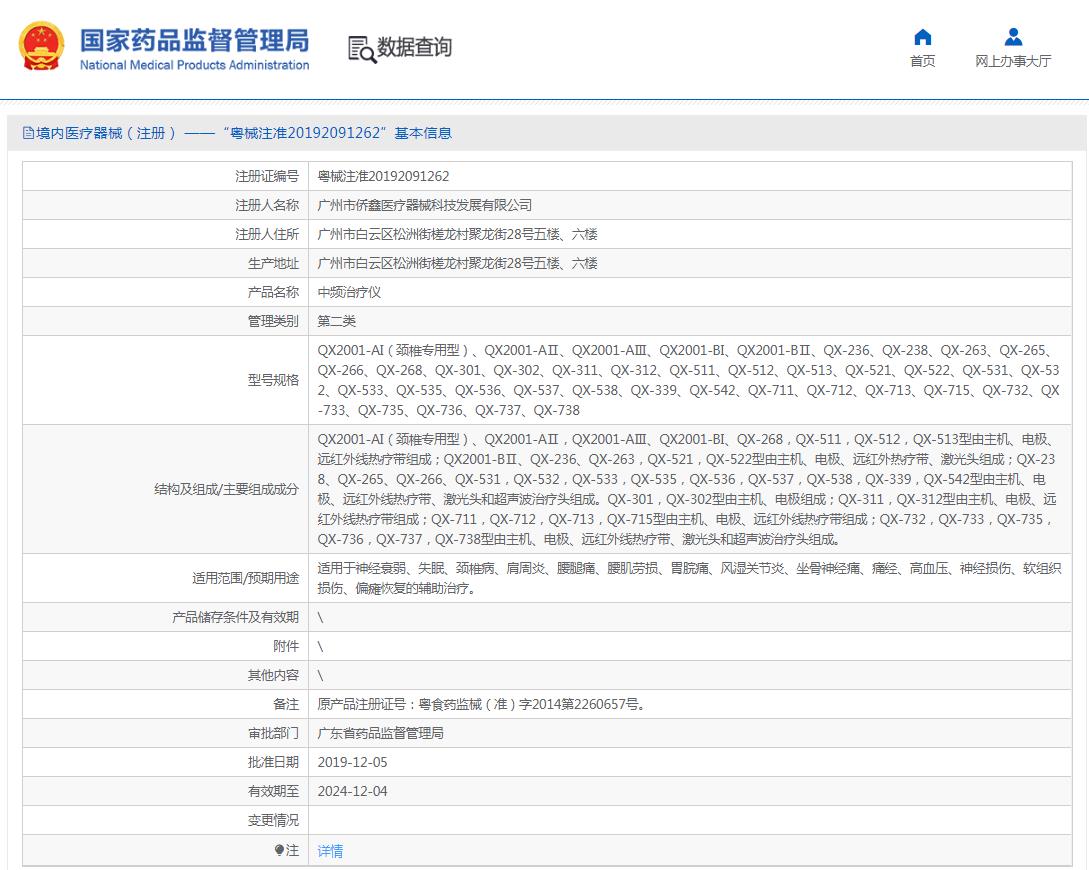 侨鑫 中频治疗仪 QX-522 侨鑫 中频治疗仪 QX-522